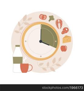 Intermittent fasting abstract concept vector illustration. Weight-loss diet, healthy food, meal plan, eating window, fasting schedule, metabolic health, sports nutrition abstract metaphor.. Intermittent fasting abstract concept vector illustration.