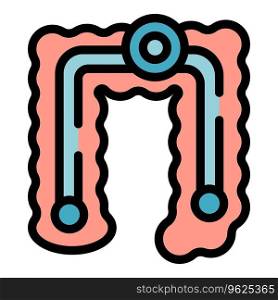 Intern enzymes icon outline vector. Amino peptide. Structure chain color flat. Intern enzymes icon vector flat