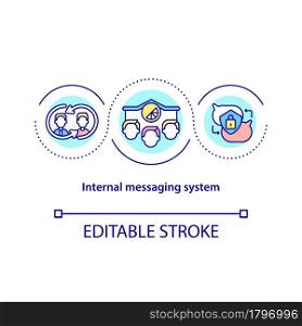 Internal messaging system concept icon. Private forum for business communication. Messaging software abstract idea thin line illustration. Vector isolated outline color drawing. Editable stroke. Internal messaging system concept icon