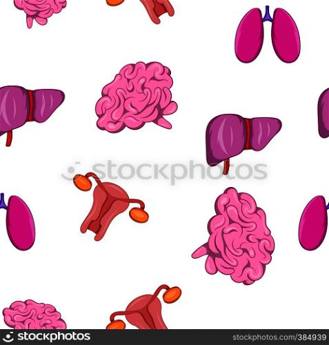 Internal organs pattern. Cartoon illustration of internal organs vector pattern for web. Internal organs pattern, cartoon style
