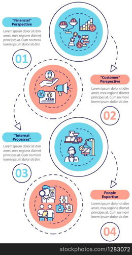 Internal process vector infographic template. Building business presentation design elements. Data visualization with 4 steps. Process timeline chart. Workflow layout with linear icons