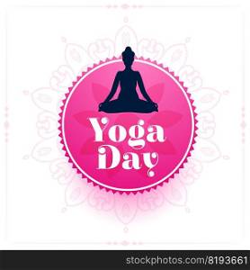 internatiional day of yoga with female silhouette background