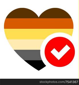 International Bear Brotherhood flag in heart shape, vector illustration for your design. flag in heart shape, vector illustration for your design