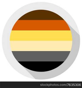 International Bear Brotherhood flag, round shape icon on white background