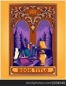 International Book Day with classic ornate elegant vector illustrations for your work logo, merchandise t-shirt, stickers and label designs, poster, greeting cards advertising business company or brands