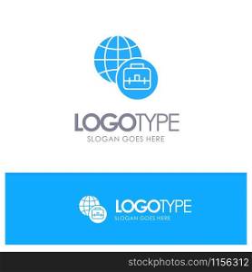 International Business Blue Solid Logo with place for tagline