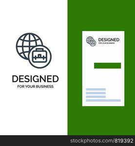 International Business Grey Logo Design and Business Card Template