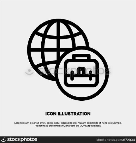 International Business Line Icon Vector