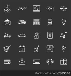 International business line icons on gray background, stock vector