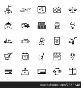 International business line icons on white background, stock vector