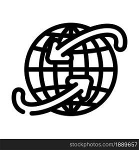 international company globalization arrow line icon vector. international company globalization arrow sign. isolated contour symbol black illustration. international company globalization arrow line icon vector illustration