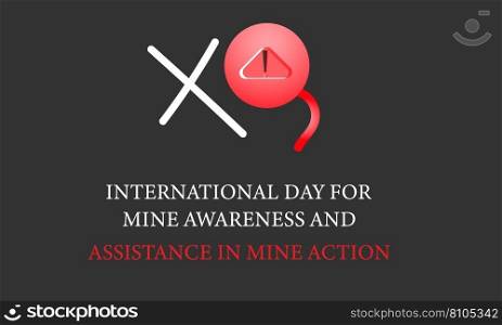 International day for mine awareness and assistan Vector Image