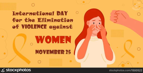 International Day for the Elimination of Violence against Women. Victim scene in society, family. Stressed person in shame. Cartoon concept vector of accusation in life, depression in work, in school.. International Day for the Elimination of Violence against Women. Victim scene in society, family.