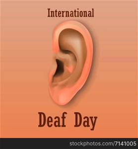 International deaf day concept background. Realistic illustration of international deaf day vector concept background for web design. International deaf day concept background, realistic style