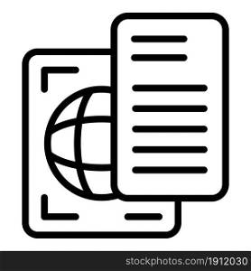 International document icon outline vector. Passport id. National pass. International document icon outline vector. Passport id