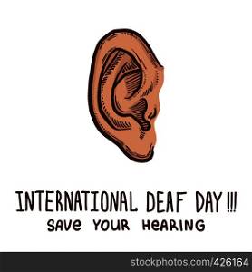 International ear day protect concept background. Hand drawn illustration of international ear day protect vector concept background for web design. International ear day protect concept background, hand drawn style