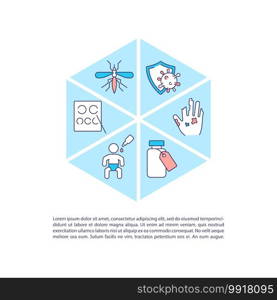 International health programs concept icon with text. Public health and sanitation. Healthcare services. PPT page vector template. Brochure, magazine, booklet design element with linear illustrations. International health programs concept icon with text