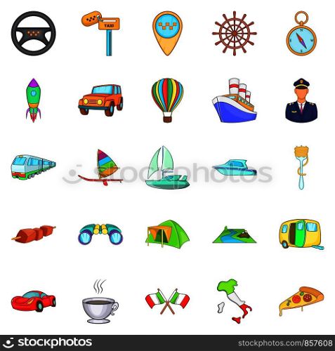International icons set. Cartoon set of 25 international vector icons for web isolated on white background. International icons set, cartoon style