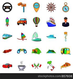 International icons set. Cartoon set of 25 international vector icons for web isolated on white background. International icons set, cartoon style
