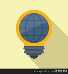 International idea icon flat vector. Business solution. Web mind. International idea icon flat vector. Business solution