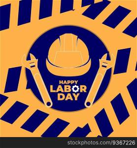 International Labor Day, International worker day on 1 May with helmet vector illustration