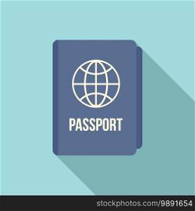 International passport icon. Flat illustration of international passport vector icon for web design. International passport icon, flat style