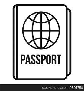 International passport icon. Outline international passport vector icon for web design isolated on white background. International passport icon, outline style