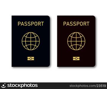 International passport isolated on white background. Travel document. World immigration. EPS 10. International passport isolated on white background. Travel document. World immigration.