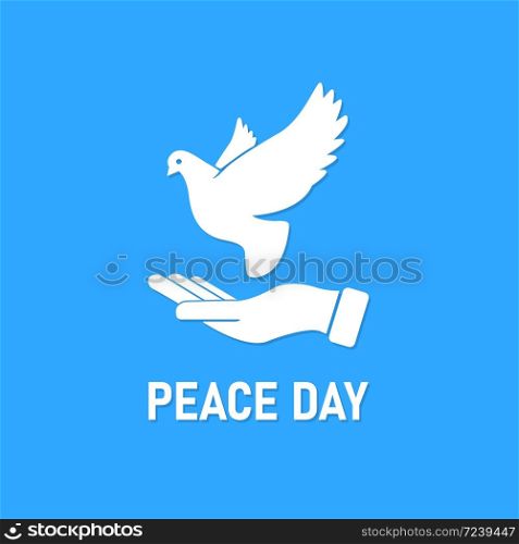International Peace Day banner. Dove in hands. Vector EPS 10. International Peace Day banner. Dove in hands Vector EPS 10