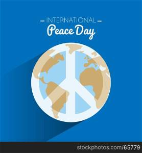 International peace day with symbol of peace on Earth