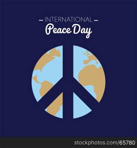 International peace day with the Earth forming the peace symbol