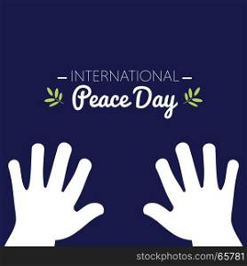 International peace day with white hands asking for peace