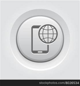 International Roaming Icon. International Roaming Icon. Mobile Devices and Services Concept Grey Button Design