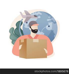International shipment abstract concept vector illustration. International priority shipment, insured worldwide delivery, post service, freight system, package online tracking abstract metaphor.. International shipment abstract concept vector illustration.