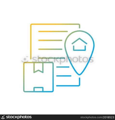 International shipping certificate of origin gradient linear vector icon. international trade document. Delivery paper. Thin line color symbol. Modern style pictogram. Vector isolated outline drawing. International shipping certificate of origin gradient linear vector icon