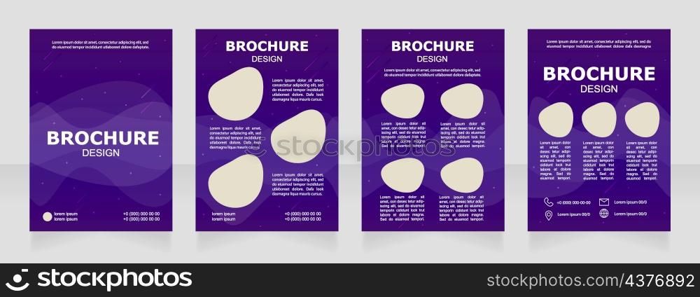 International space missions to moon blank brochure design. Template set with copy space for text. Premade corporate reports collection. Editable 4 paper pages. Arial Black, Regular fonts used. International space missions to moon blank brochure design