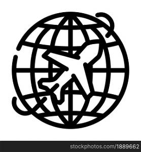 international travel line icon vector. international travel sign. isolated contour symbol black illustration. international travel line icon vector illustration