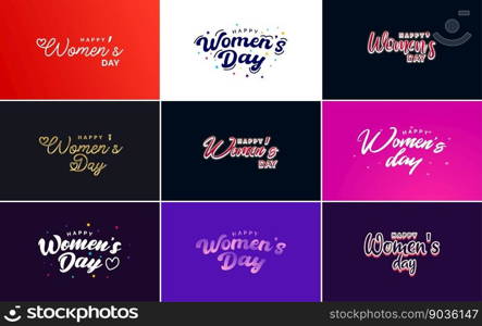 International Women&rsquo;s Day banner template with a gradient color scheme and a feminine symbol vector illustration