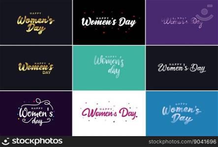 International Women&rsquo;s Day banner template with a gradient color scheme and a feminine symbol vector illustration