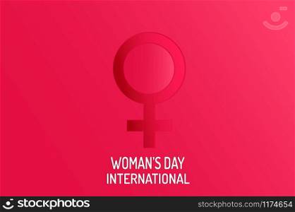 International Women&rsquo;s Day. March 8th greeting card, Female sign. Vector illustration background