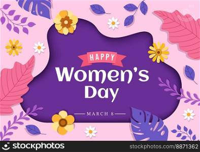 International Women&rsquo;s Day on March 8 Illustration to Celebrate the Achievements of Women in Flat Cartoon Hand Drawn Landing Page Templates