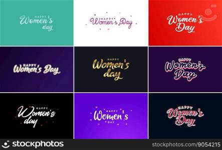 International Women’s Day banner template with a gradient color scheme and a feminine symbol vector illustration