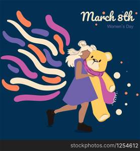 International Women's Day, Illustration of Happy Womens greeting background
