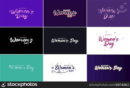 International Women’s Day lettering with a love shape. suitable for use in cards. invitations. banners. posters. postcards. stickers. and social media posts