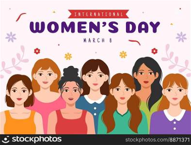 International Women’s Day on March 8 Illustration to Celebrate the Achievements of Women in Flat Cartoon Hand Drawn Landing Page Templates