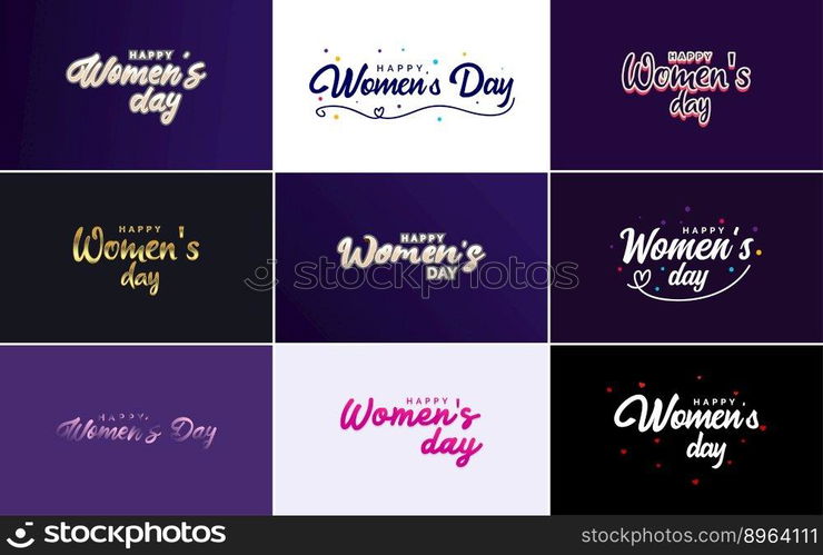 International Women’s Day vector hand written typography background