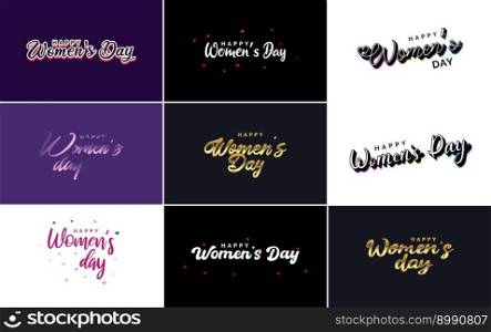 International Women’s Day vector hand-written typography background