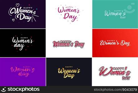 International Women’s Day vector hand written typography background