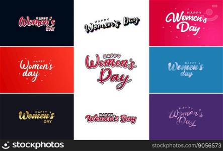 International Women’s Day vector hand-written typography background