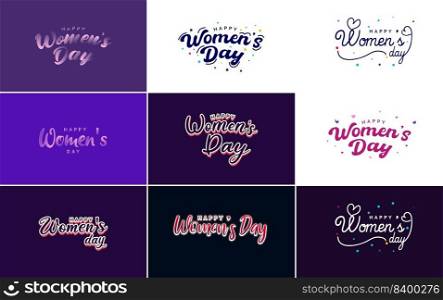 International Women’s Day vector hand written typography background with a bold. vibrant style